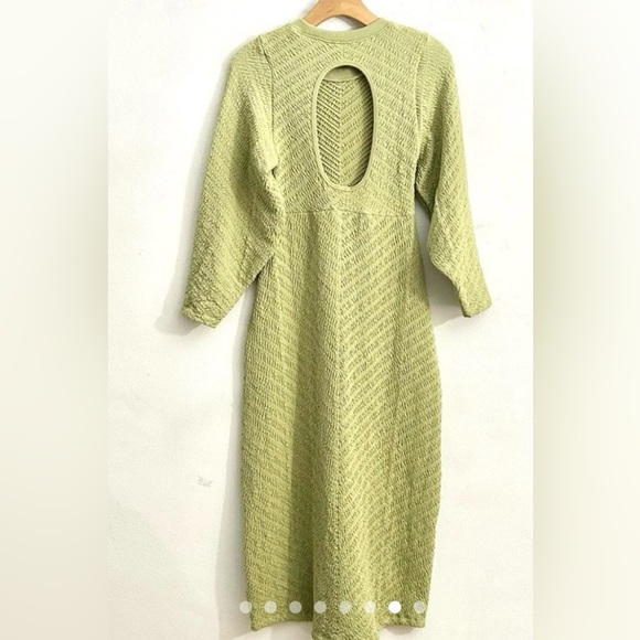 NWOT Free People MIDI Green Sweater Dress - Picture 3 of 11